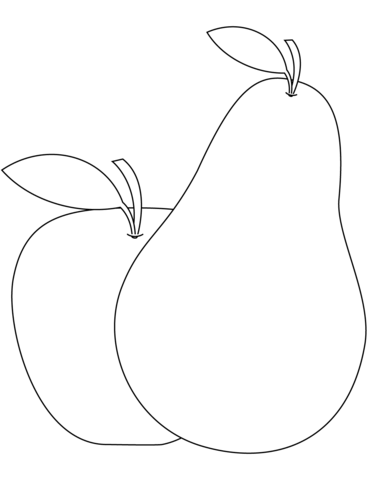 Pear And Apple Coloring Page